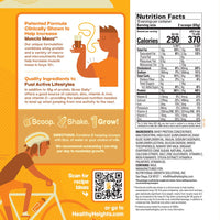 Healthy Heights Grow Daily Protein Shake for Boys – Ages 10+ - Healthy Heights pediatrician-developed vanilla growth shake label highlighting nutrition facts and benefits for active kids' . - Healthy Heights