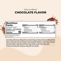 Healthy Heights Kidz Protein Shake Canister – Ages 2+ - Chocolate flavor nutrition facts label for Healthy Heights pediatrician-developed growth shake supporting active kids and. - Healthy Heights