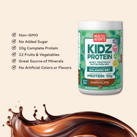 Healthy Heights Kidz Protein Shake Canister – Ages 2+ - Pediatrician-developed Healthy Heights Kidz Protein chocolate growth shake canister with active kids benefits, 10g protein,. - Healthy Heights